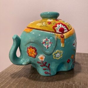 World Market, hand painted boho style, darling cookie jar, canister!!!